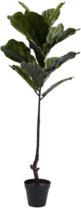 Photo 1 of Nearly Natural 5448 4ft. Fiddle Leaf Tree UV Resistant (Indoor/Outdoor), Green