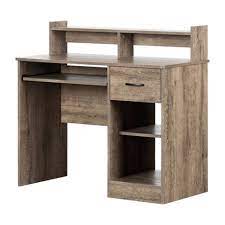 Photo 1 of BELLEZE Modern 45 Inch Makeup Vanity Dressing Table or Home Office Computer Laptop Writing Desk with Two Storage Drawers, Wood Top, and Gold Metal Frame - Chelsea (Gray)