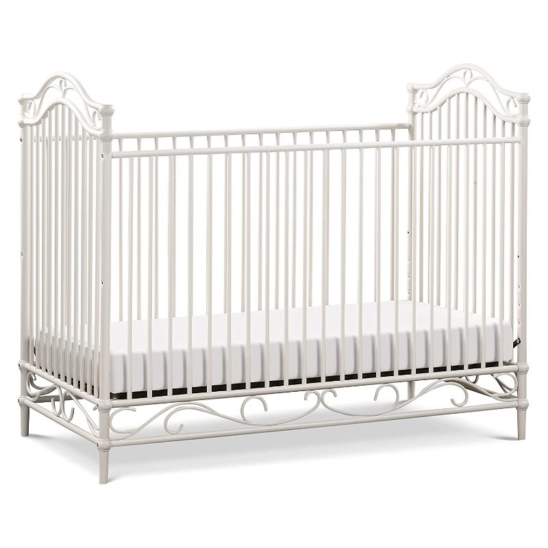 Photo 1 of Million Dollar Baby Classic Camellia 3-in-1 Convertible Metal Crib in Vintage White, Greenguard Gold Certified