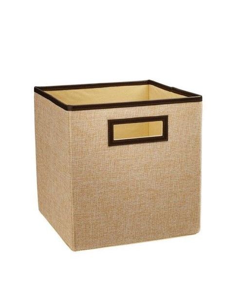 Photo 1 of 3pck-ClosetMaid 11 in. H x 10.5 in. W x 10.5 in. D Beige Fabric Cube Storage Bin