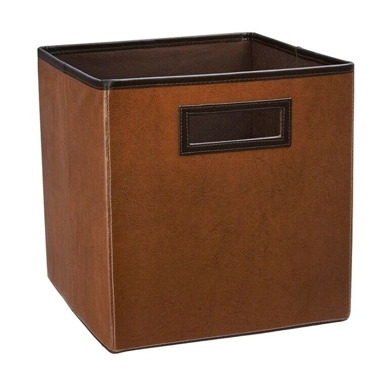 Photo 1 of 2pck-ClosetMaid 11 in. H x 10.5 in. W x 10.5 in. D Brown Fabric Cube Storage Bin