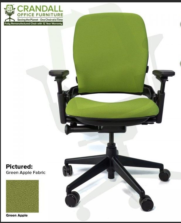 Photo 1 of Steelcase Leap Chair, Black Fabric,FBA_,5" Cylinder - 46216179 green