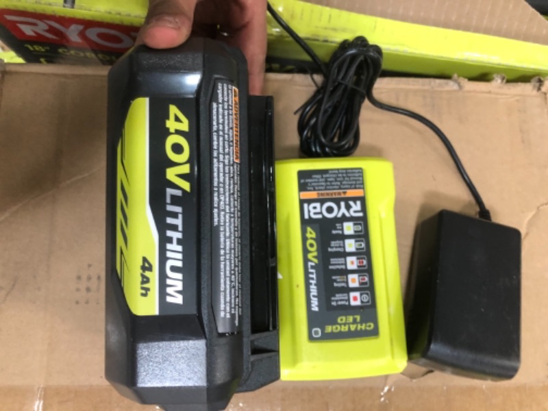 Photo 6 of RYOBI Push Lawn Mower Walk Behind 40V 18 in 2-in-1 Cordless Battery Charger
