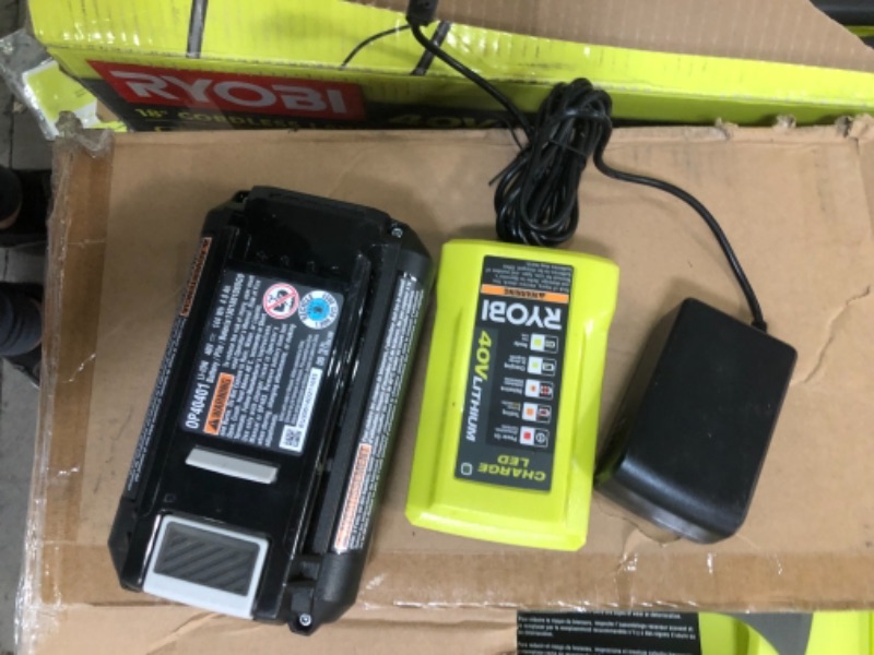 Photo 10 of RYOBI Push Lawn Mower Walk Behind 40V 18 in 2-in-1 Cordless Battery Charger
