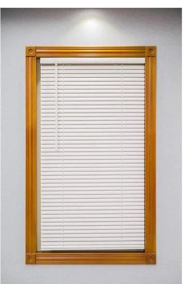 Photo 1 of Alabaster Cordless 1 in. Vinyl Mini Blind - 48 in. W x 64 in. L
