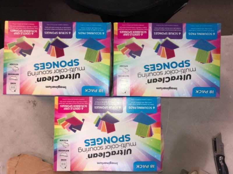Photo 1 of 3pck- 18 PACK ULTRA CLEAN MULTI-COLOR SCOURING SPONGES
