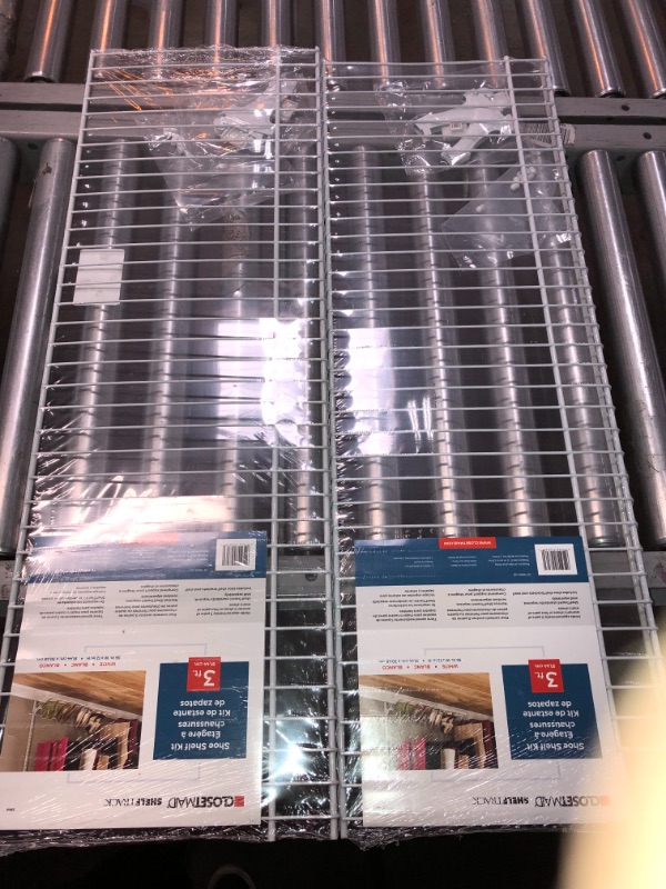 Photo 1 of 2pck-ClosetMaid ShelfTrack 11.25 in. D x 36 in. W x 4 in. H 5-Pair Ventilated Wire Shoe Shelf Steel Closet System