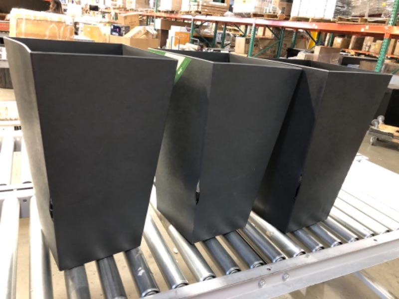 Photo 4 of 3PCK- 20 in. Black Plastic Tall Finley Square Planter
