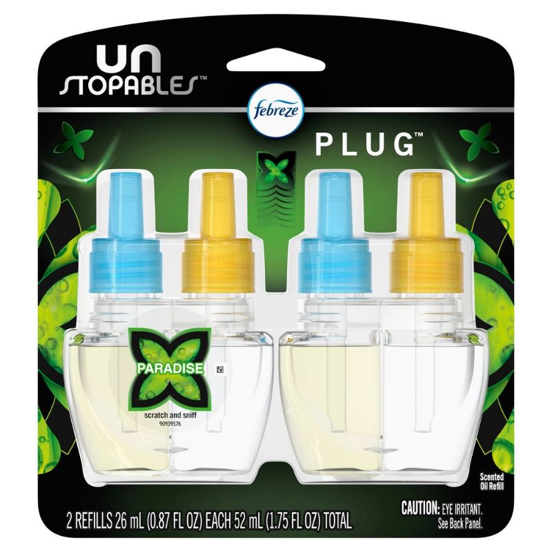 Photo 1 of 2PCK- Febreze Unstoppables Plug Odor-Eliminating Air Freshener Refill, Paradise, 2 Ct
