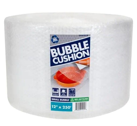 Photo 1 of 2PCK- Pratt Retail Specialties 3/16 in. x 12 in. x 250 ft. Clear Perforated Bubble Cushion Wrap