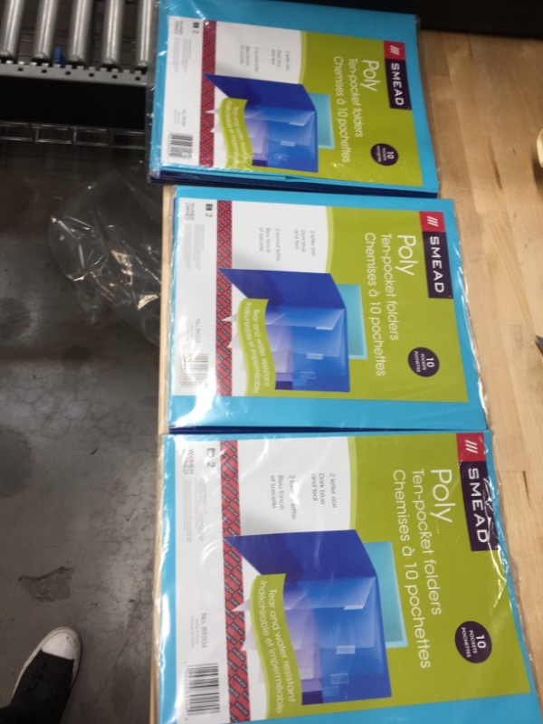Photo 1 of Poly Ten-Pocket Subject Folder 11 X 8.5 Assorted 2 per Pack | 3 Pack of: 2
