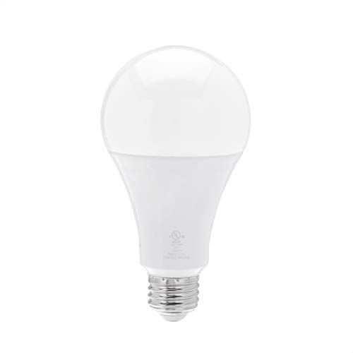 Photo 1 of AmazonCommercial 125 Watt Equivalent, 25000 Hours, Dimmable, 2000 Lumens, Energy Star Certified, High Output A21 LED Light Bulb - Pack of 2, Soft Whit
