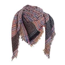 Photo 1 of 3pk Wander Agio Womens Warm Scarf Square Shawls Infinity Scarves Stripe Plaid Rough Surface
