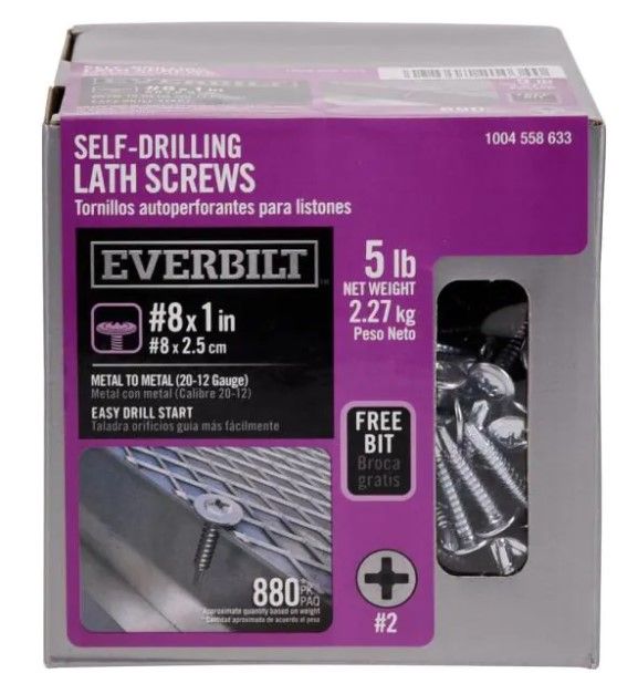 Photo 1 of #8 x 1 in. Self Drilling Lath Screw (5 lbs. Box)
