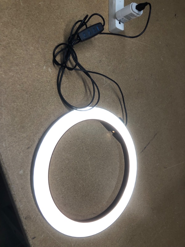 Photo 3 of 10 Inch LED Ring Light with Tripod Stand 3200K-5500K Dimmable Table Camera Light Lamp 3 Light Modes & 10 Brightness Level for YouTube Video Photo Studio Live Stream Portrait Makeup Photography
