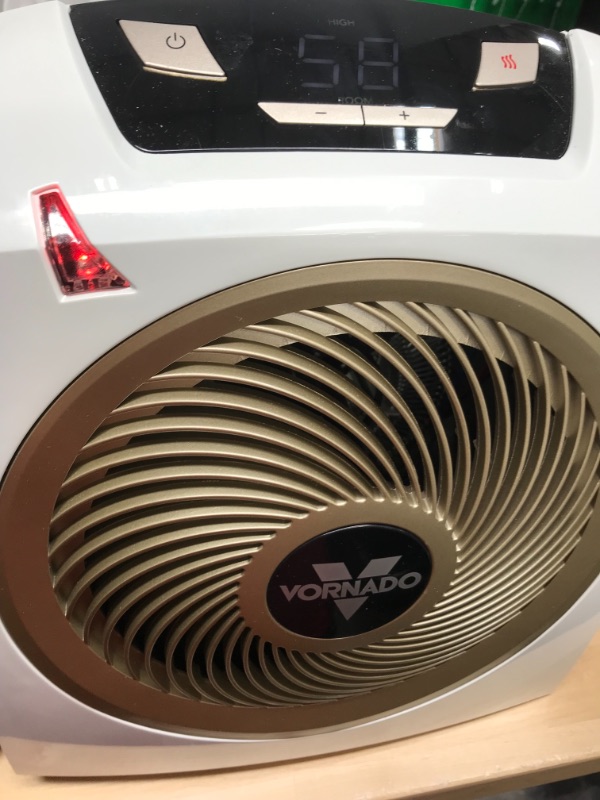 Photo 1 of Vornado AVH10 Vortex Heater with Auto Climate Control, 2 Heat Settings, Fan Only Option, Digital Display, Advanced Safety Features, Whole Room, White