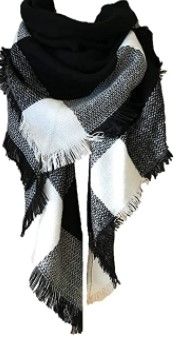 Photo 1 of Wander Agio Womens Warm Long Shawl Winter Wraps Large Scarves Knit Cashmere Feel Plaid Triangle Scarf 4 pack 