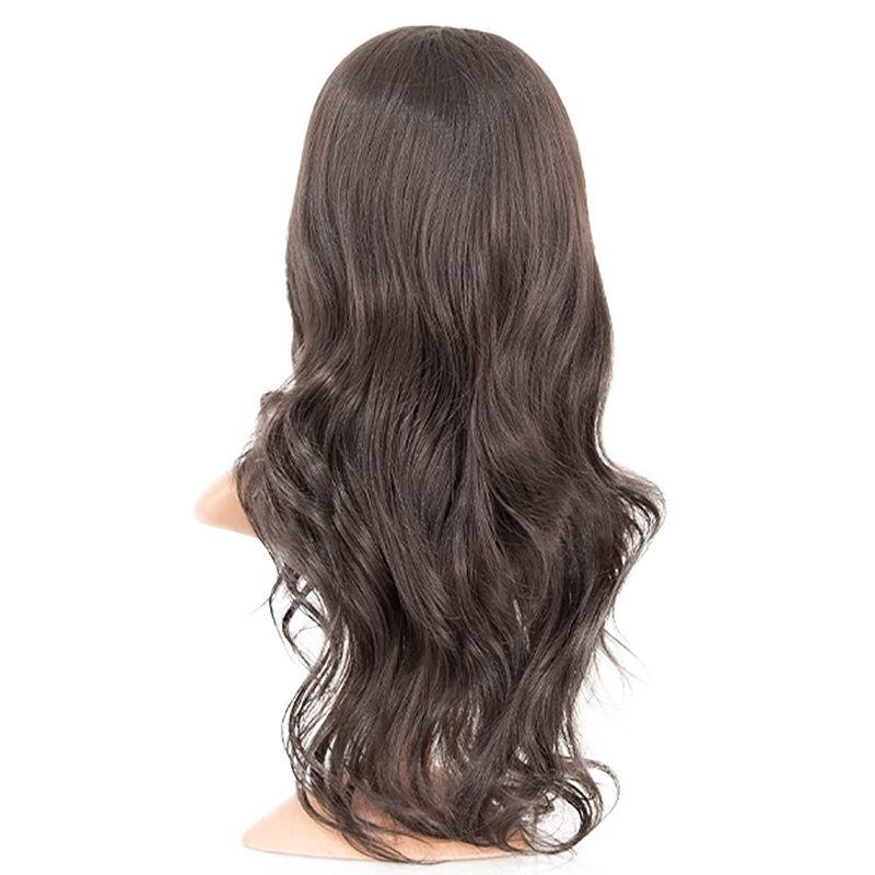 Photo 1 of  Dark Brown Long Wavy Wigs Brown Bob Headline Natural Looking Short Shoulder Length Wig Cosplay Daily Use Synthetic Heat Resistant for
