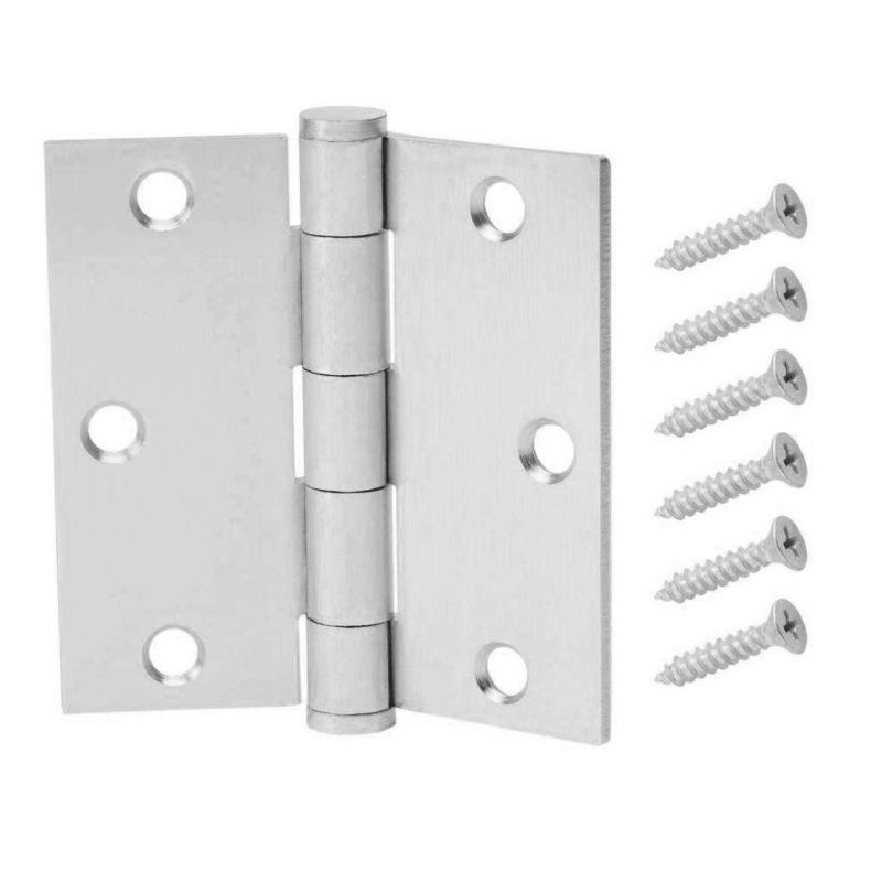 Photo 1 of 4 PACKS OF Everbilt 3-1/2 in. Square Satin Chrome Commercial Grade Door Hinge
