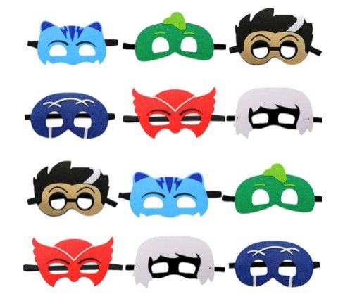 Photo 1 of 12 PCS Pajamas Hero Felt Mask With Elastic Bands Party Supplies for Kids,Birthday Gifts for Boys and Girls Role Play
