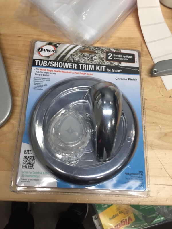 Photo 2 of 1-Handle Valve Trim Kit in Chrome for MOEN Tub/Shower Faucets (Valve Not Included)
