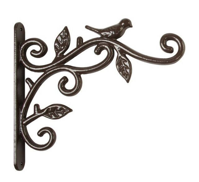 Photo 1 of **SET OF 2**
Vigoro Iron Decorative 9" Plant Hanger Bracket, Brown, With Bird