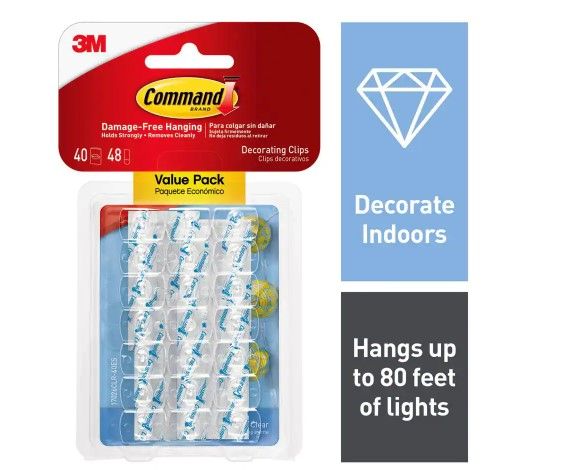 Photo 1 of **3 PK**
Clear Decorating Clips Value Pack (40 Hooks, 48 Strips)
