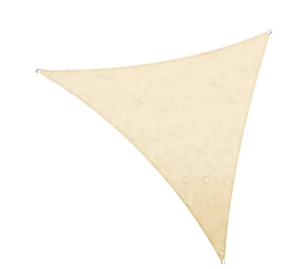 Photo 1 of 12 ft. x 12 ft. 220 GSM Waterproof Beige Triangle Sun Shade Sail Screen Canopy, Outdoor Patio and Pergola Cover
