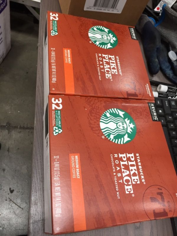 Photo 2 of ***EXPIRED JAN 29 2022*** 2 Boxes of Starbucks K-Cup Coffee Pods, Medium Pike Place Roast, 100% Arabica, 32 Count each
