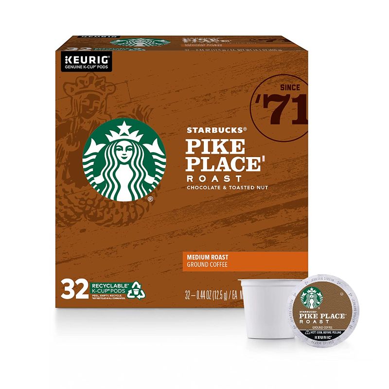 Photo 1 of ***EXPIRED JAN 29 2022*** 2 Boxes of Starbucks K-Cup Coffee Pods, Medium Pike Place Roast, 100% Arabica, 32 Count each
