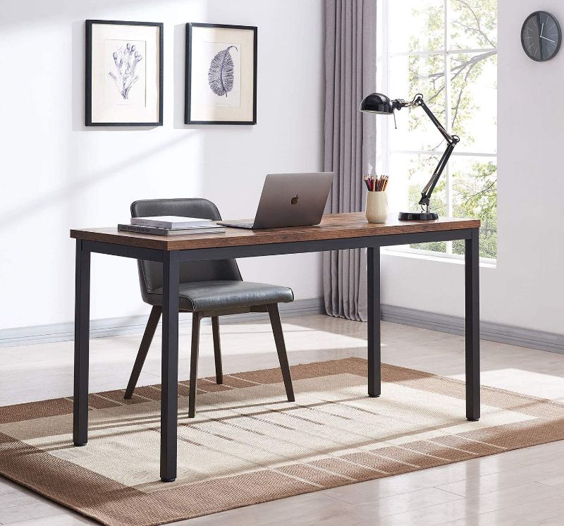 Photo 1 of VINEXT Computer Desk 47'', Industrial Home Office Desks, Study and Work Desk, PC Laptop Table, Dining Table, Black Metal Frame, Rustic Brown
Size:47"L x 23.7"W x 29.7"H’