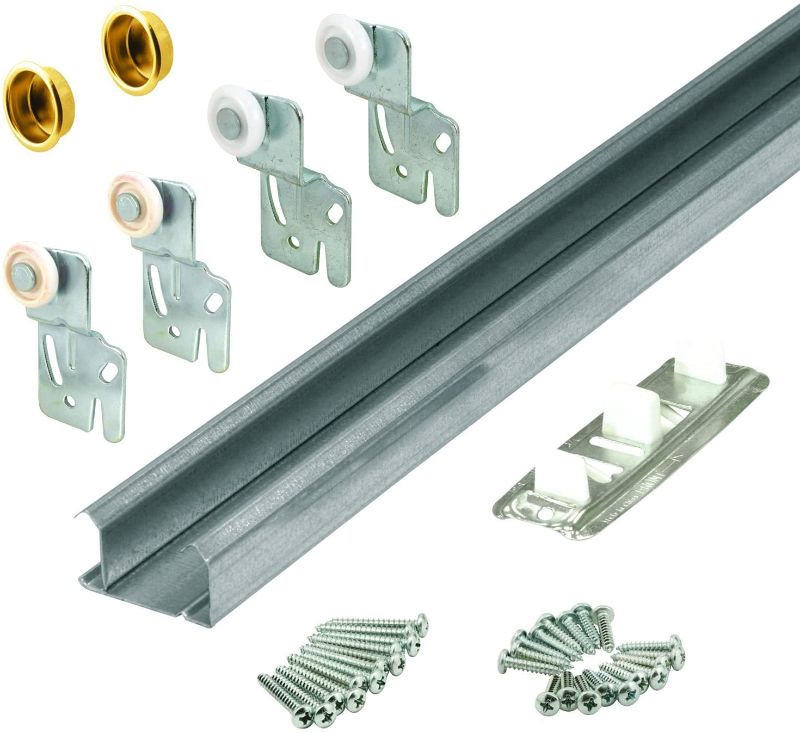 Photo 1 of Slide-Co 161792 Bypass Closet Door Track and Hardware Kit – Includes Hardware for Installing Two 30-Inch Sliding Closet Doors, Easy to Install, Made for Doors 3/4” to 1-3/8” Thick