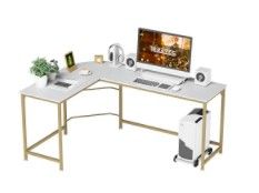 Photo 1 of Teraves Reversible L-Shaped Desk Corner Gaming Computer Desk Office Workstation Modern Home Study Writing Wooden Table
