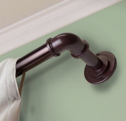 Photo 1 of 1" Dia Pipe Blackout Curtain Rod 28-48 inch in Bronze
