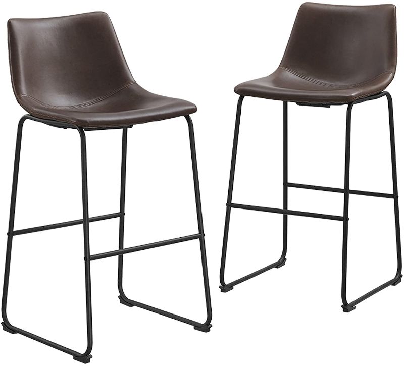 Photo 1 of ***ONE CHAIR*** Walker Edison Douglas Urban Industrial Faux Leather Armless Bar Chairs,
