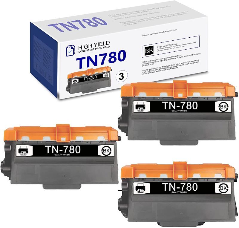 Photo 1 of (BLACK,3-PACK) COMPATIBLE TN-780 TONER CARTRIDGE REPLACEMENT FOR BROTHER TN780 HL-6180DW HL-6180DWT MFC-8950DW MFC-8950DWT PRINTER TONER CARTRIDGE
