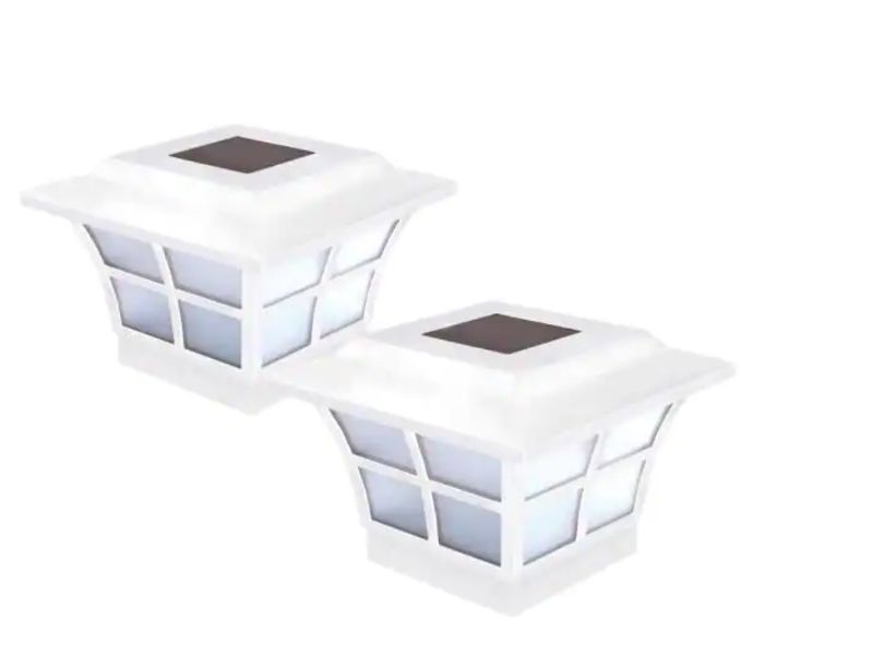 Photo 1 of 
Classy Caps
Prestige 4 in. x 4 in. Outdoor White Vinyl LED Solar Post Cap (2-Pack)