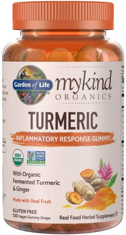 Photo 1 of **EXP AUG 2023** Garden of Life Mykind Organics Turmeric Inflammatory Response Gummy - 120 Real Fruit Gummies for Kids & Adults, 50Mg Curcumin (95% Curcuminoids), No Added Sugar, Organic, Non-GMO, Vegan & Gluten Free(PACK OF 6 BOTTLES)
