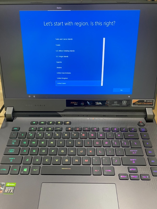 Photo 4 of ASUS ROG Strix G15 (2021) Gaming Laptop, 15.6” 300Hz IPS Type FHD Display, NVIDIA GeForce RTX 3070, AMD Ryzen R9-5900HX, 32GB DDR4, 1TB PCIe SSD, Per-Key RGB Keyboard, Windows 10, G513QR-AS98
