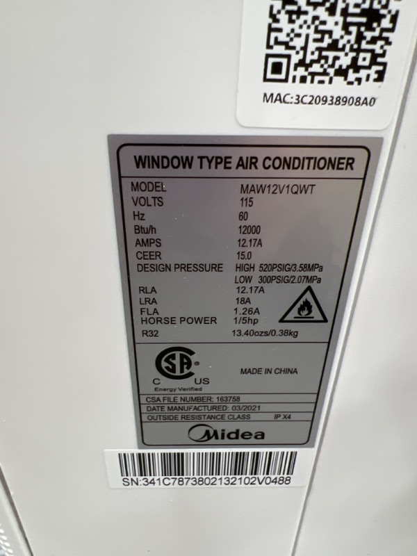 Photo 4 of ***PARTS ONLY*** Midea U Inverter Window Air Conditioner 12,000btu, U-Shaped AC with Open Window Flexibility, Robust Installation,Extreme Quiet, 35% Energy Saving, SMA