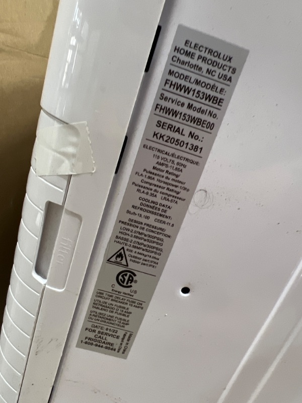 Photo 9 of ***PARTS ONLY*** Frigidaire 15,000 BTU Connected Window-Mounted Room Air Conditioner
