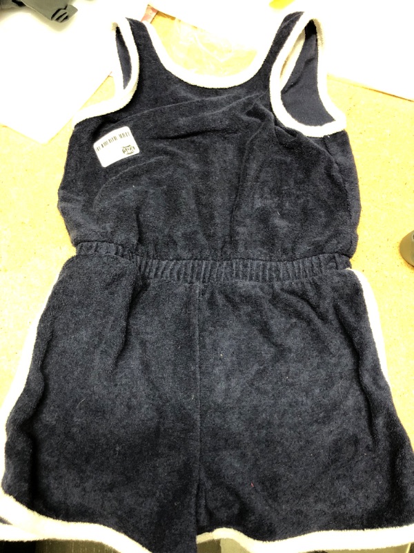 Photo 1 of CAT & JACK TERRY CLOTH NAVY BLUE TODDLER GIRLS ROMPER 5T