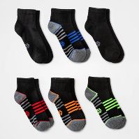 Photo 1 of Kids' 6pk Ankle Socks - All in Motion™ Black