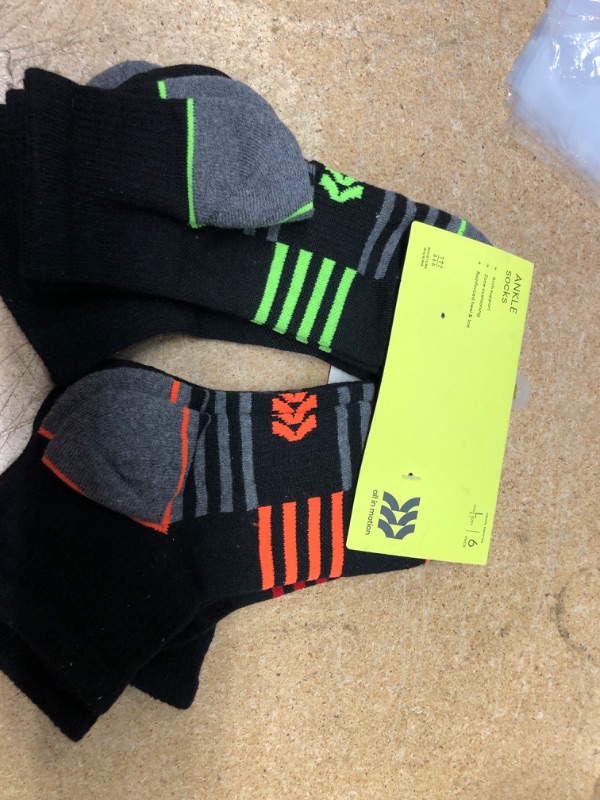 Photo 1 of Kids' 6pk Ankle Socks - All in Motion™ Black