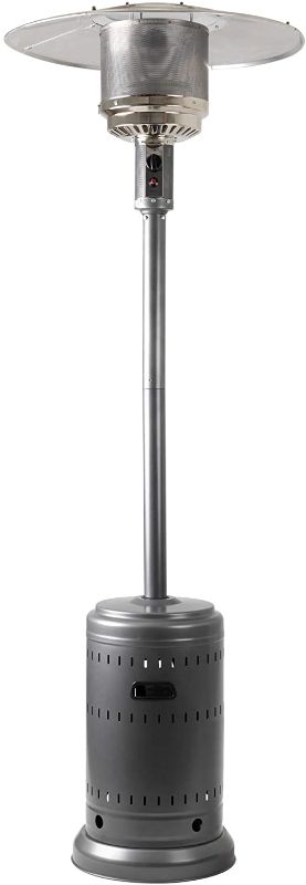 Photo 1 of **parts only ** Amazon Basics 46,000 BTU Outdoor Propane Patio Heater with Wheels, Commercial & Residential - Slate Gray
