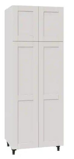 Photo 1 of Shaker Assembled 30 in. x 84.5 in. x 24 in. Pantry Cabinet in Vanilla White
