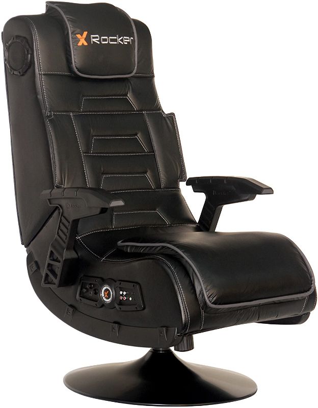 Photo 1 of X Rocker, Pro Series Pedestal 2.1 Video Gaming Chair, Black With Speakers
