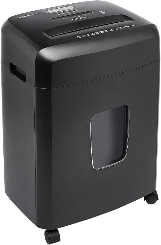 Photo 1 of NOT FUNCTIONAL**PARTS ONLY**Amazon Basics 15-Sheet Heavy Duty Cross-Cut Paper and Credit Card Home Office Shredder, Quiet Working with 6-Gallon Bin, Black
