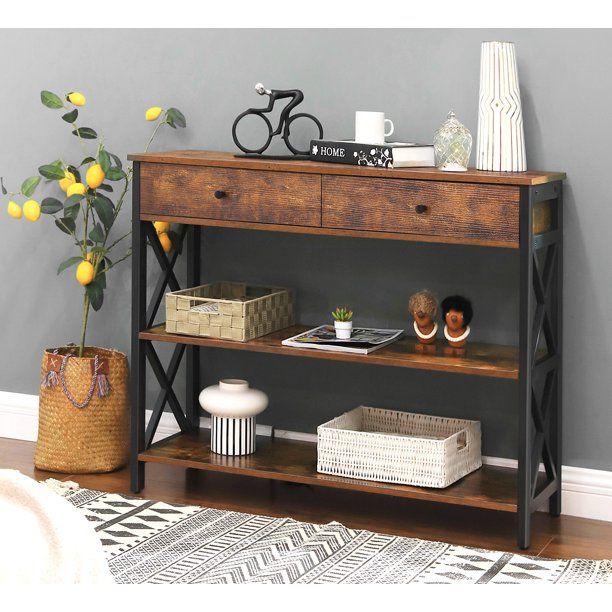 Photo 1 of Winhome Storage Cabinet Console Table With Drawers And Shelves
