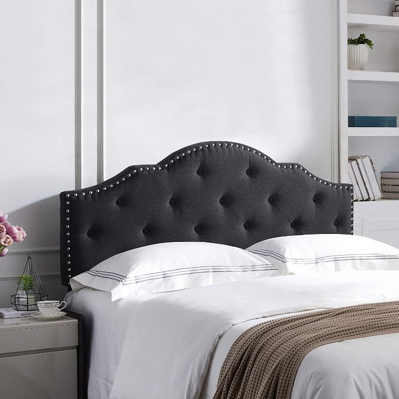 Photo 1 of (Similar To Picture) Upholstered Queen/Full Headboard, Black

